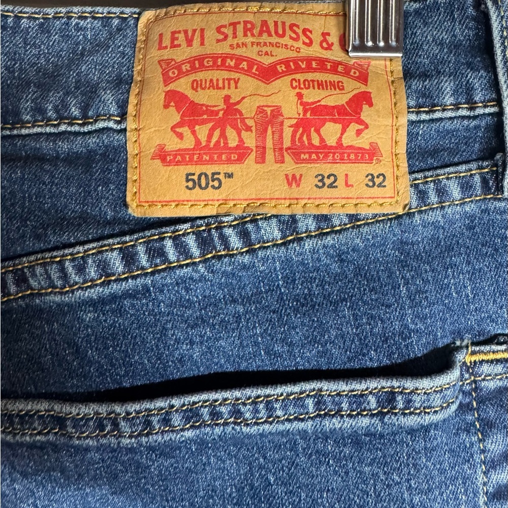 Men’s Levi’s, 505’s, Medium Wash Jeans, W 32 L 32 - Picture 4 of 5